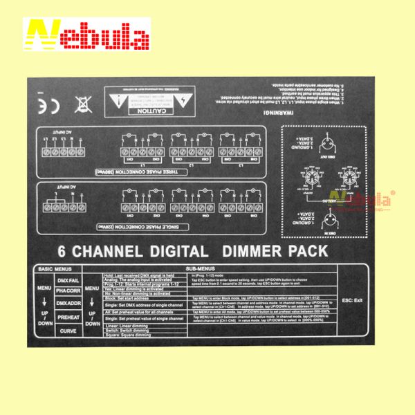 NEBULA 6CH Channel Digital DMX Outlet Switch Control Socket Dimmer Pack for Bulb Lights