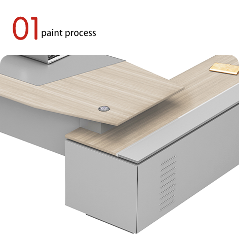 Light Colored Boss Desk, Simple And Bright Boss Desk, Foshan Origin Factory Office Furniture, Foreign Trade Export