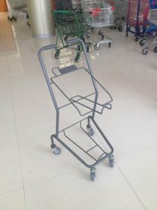 China Colorful Steel Shopping Basket Trolley With PVC / PU / TPR Wheel on sale