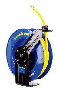 China Goodyear Steel Spring Driven Low Pressure air water retractable hose reel 20m hose on sale
