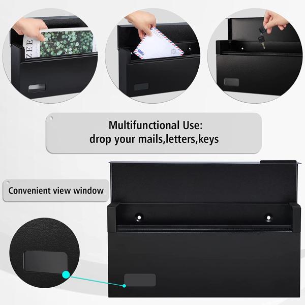 Combination Code Lock Outdoor Wall Hanging Metal Mailbox for Modern Residential Parcel