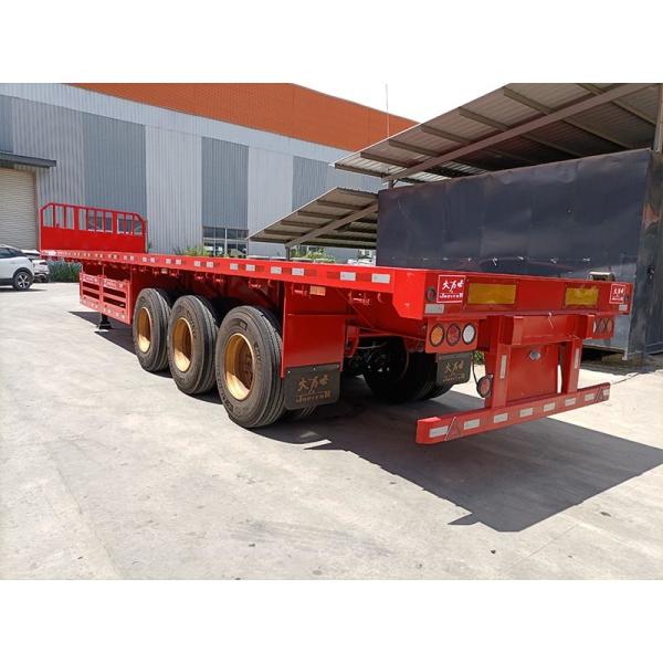 40 Ton Q345B 3 Axle Flatbed Trailer With Front Wall