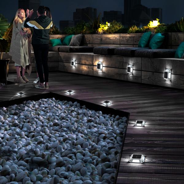 Solar LED Deck Light IP68 Waterproof Garden Stairs Path Light