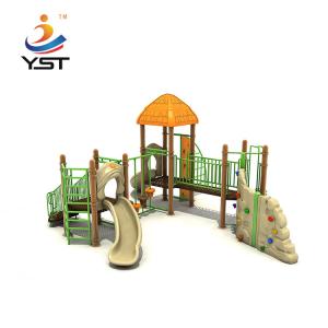 PVC Coated Kids Playground Slide Galvanized Backyard Swing Sets