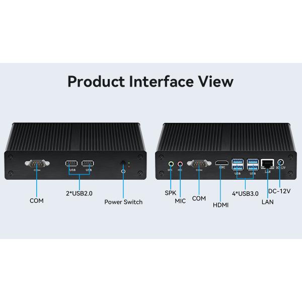 Fanless Industrial Mini PC With Intel Celeron J4125 Processor DDR3 And Dual COM