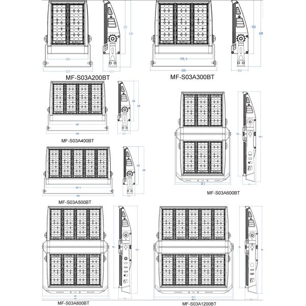 IP66 High Brightness World Brand Chips High Power Flood Light With ADC12 For Stadium Sport Field