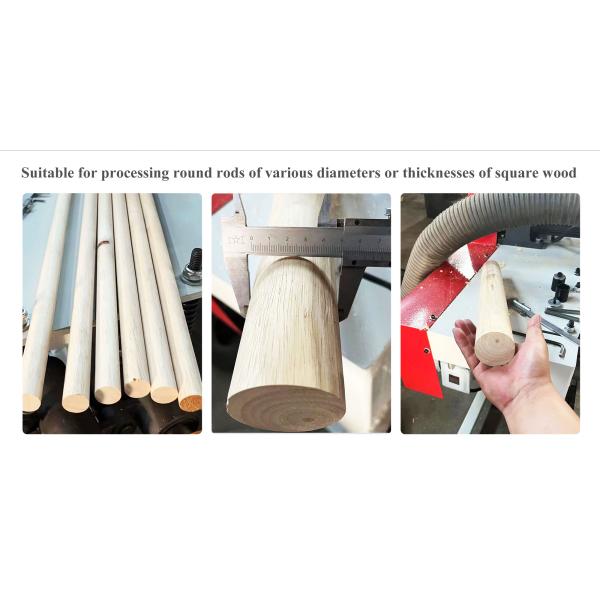 Function Automatic Wood Round Rod Making Sanding Machine for Woodworking Process