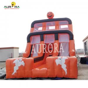 China Orange Inflatable Water Slide With Pool Bounce House For Summer on sale