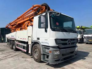 China Benz Zoomlion Used Concrete Pump Truck Lorry 49m 6arms 2014 White Orange on sale