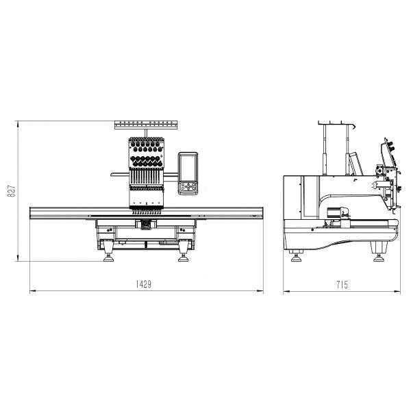 High-Precision 3-in-1 Single Head Computerized Cross Stitch Embroidery Machine (500-1200 MM Working Area)