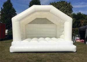 China 0.55mm PVC Tarpaulins Blow Up Bounce House / White Wedding Bouncy Castle on sale