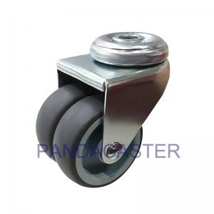 China Gray TPR Light Duty Casters Double Wheel Swivel Bolt Hole Caster on sale