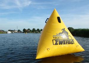 Wholesale Triathlon Race 1.5m Yellow Custom Logo Floating Triangle ShapeInflatable Marker Buoy For Water Event from china suppliers