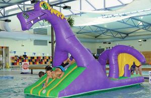 Creative Purple Dragon Water Obstacle Slide For Swimming Pool Games
