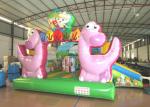 Inflatable Dinosaur Baby Bouncy Castle , Quadruple Stitching Toddler Jumping