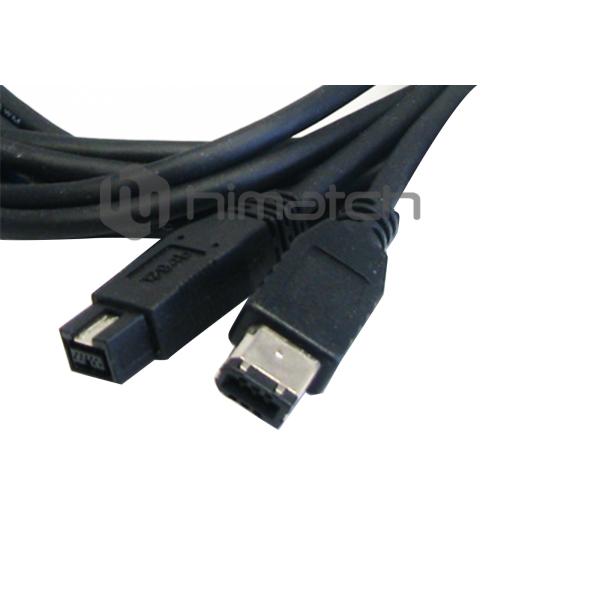 30V IEEE 1394 Cable / 9 Pin Firewire 800 Cable Black TPE Cable For FA Field