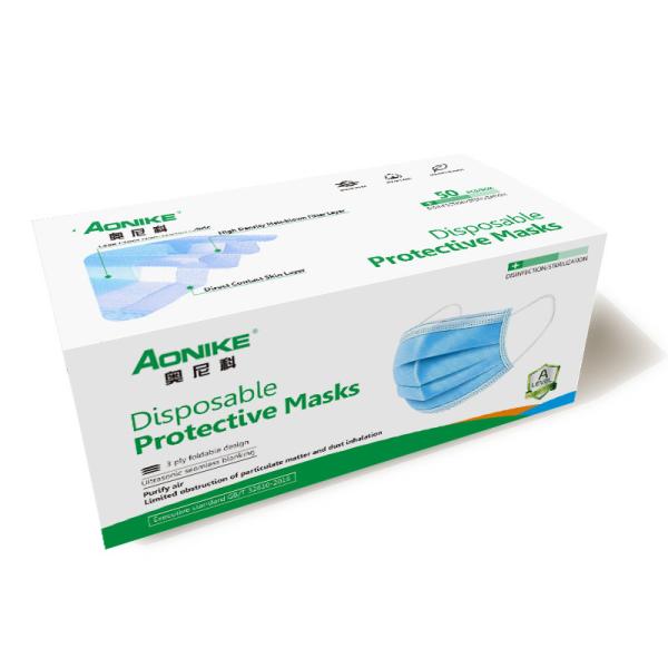 Disposable Earloop Face Mask Skin Friendly For Dust / Pollen Prevention