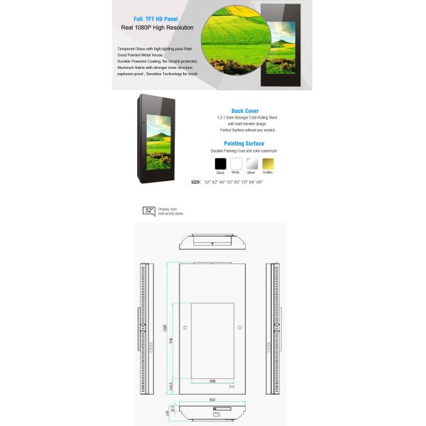 32 Inch Capacitive Touch Screen Wall Mount Lcd Display Android 4.4 Digital Signage Sign Board
