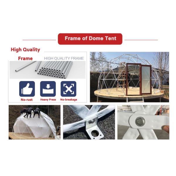 Waterproof 6M Glamping Geodesic Dome Tent Hotel For Resort