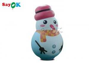China White Indoor Ornaments Inflatable Snowman Model Balloon With Pink Hat on sale