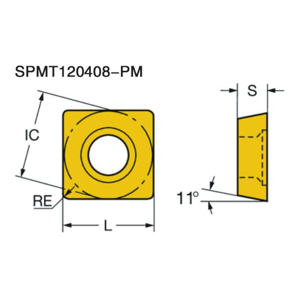 CNC Boring Inserts Wc-Co PVD Coating SPMT120408-PM HZK1328 ,Suitable for machining steels and cast irons, optimized for gray cast iron HT250