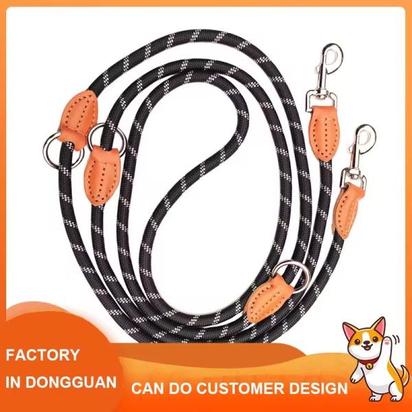 Reflective Heavy Duty Nylon Dog Leash Hands Free Nylon Pet Leashes Solid With Adjustable Waist Belt