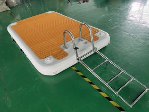 China EVA Inflatable Dock Floats Water Mat Floating Platform With Stainless Steel Stair on sale