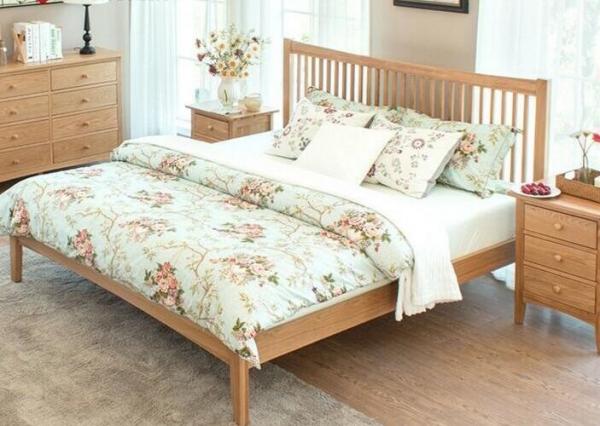 Quality King Size Natural Wood Bedroom Set , Economic Cherry Wood Bedroom Furniture for sale