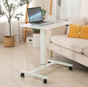 China Sit Stand Desk Adjustable Desk Height Adjustable Gas Lift Computer Table with Wheels on sale