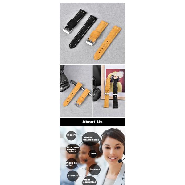 22mm 2 Piece Leather Buckle Strap OEM ODM Available