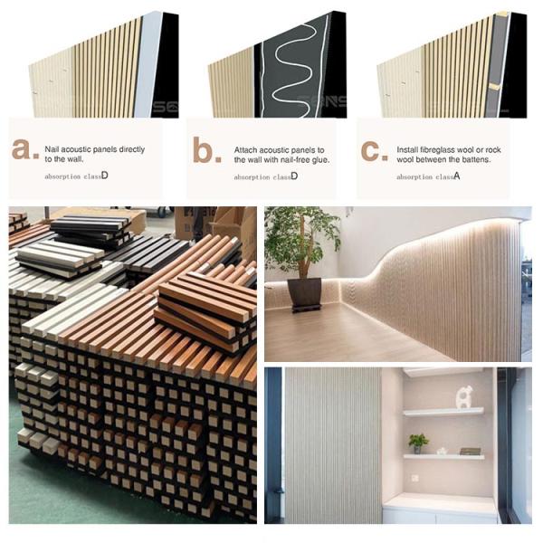 PET WPC Acoustic Wall Panels Board With Flame Retardant Insulation