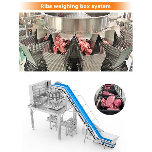 Precise And Efficient Automatic Weighing And Box Packaging System For Ribeye Steaks Screw Multihead Weigher