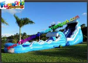 Wholesale 0.55mm PVC Tarpaulin Blue Commercial Grade Inflatable Water Slide for Adult from china suppliers