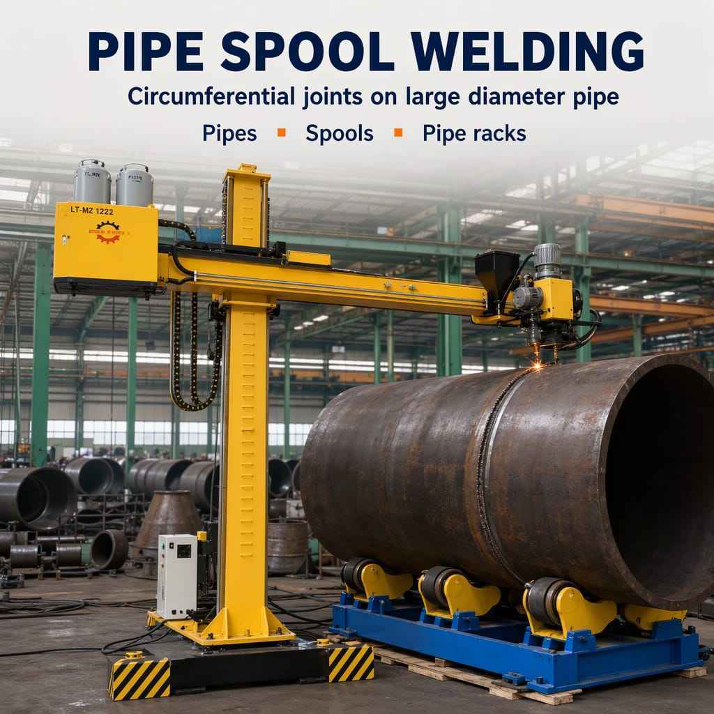 LT-MZ1222 Automatic Column & Boom Welding Manipulator for Pipe Spool Welding, Circumferential Joint Welding on Large Diameter Pipes, Pipe Spools &