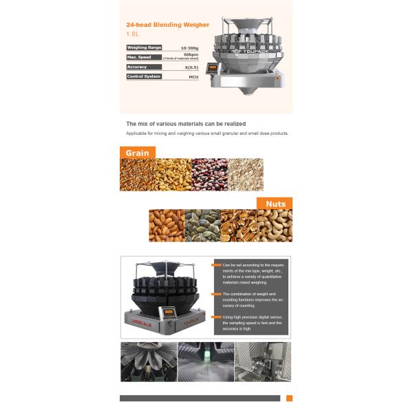 Stainless Steel Granules 2.5L Automatic Multihead Weigher