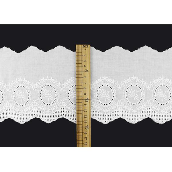 14CM Width Cotton Lace Trim Edging With Floral Pattern Scalloped Via OEKO TEX