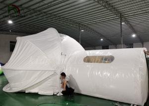 China Semi Clear Inflatable bubble hotel Tent with curtain for hotel building on sale