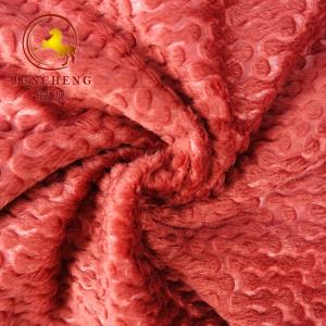 China New Design Super soft embossed polyester fleece fabric for sofa and home decoration on sale