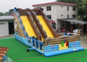 Wholesale Hand Drawing Double Lanes Inflatable Water Slides For Ocean Theme Park from china suppliers