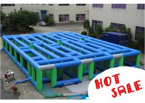Wholesale Giant Race Maze Sport Center Inflatable Competition Equipment Green / Blue from china suppliers