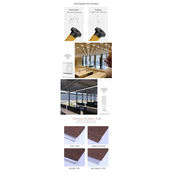Plain Blackout Custom Electric Blinds Vertical Blinds For Office Building Hotel