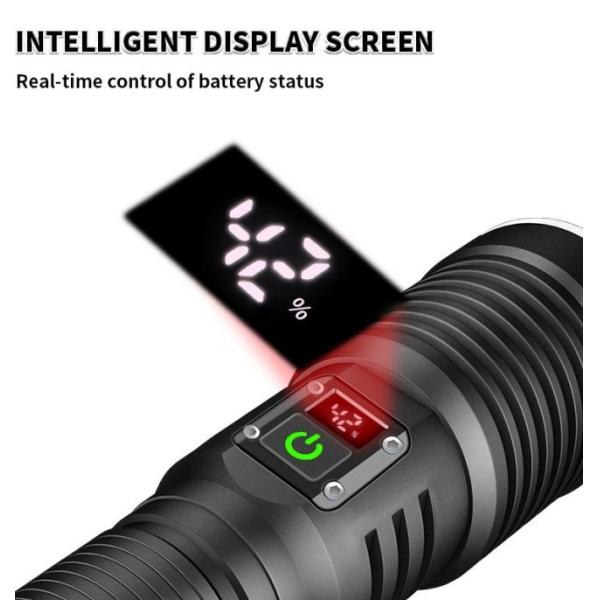 High Lumens LED Flashlight Rechargeable with Zoomable Function for Camping and Outdoor Activities