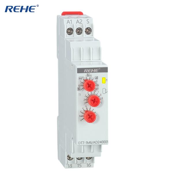 DT7-1M6 DIN rail Electronic Programmable 10 Functions Relay Multi function Relay AC/DC12V-240V
