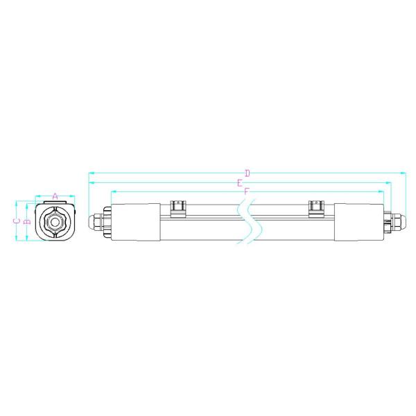 IP66 Ceiling LED Tri Proof Light With Emergency Battery Backup 18W/36W/50W 4FT 5FT Linear