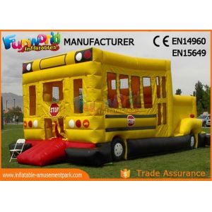 Customized Interactive Inflatable Bouncer Slide School Bus Shaped