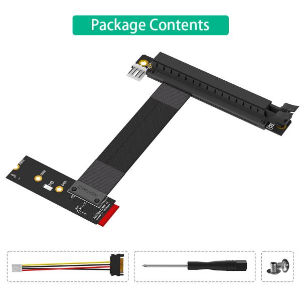 M.2 NGFF Key M To PCI-E Express Extender Cable Graphics Card 16x PCIE Riser Adapter Card Nvme
