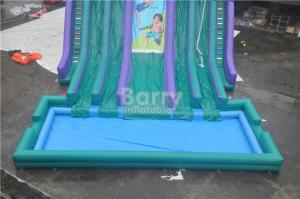 Wholesale Cool 5 Lanes Giant Inflatable Water Slide With Big Pool / Adult Inflatable Games from china suppliers