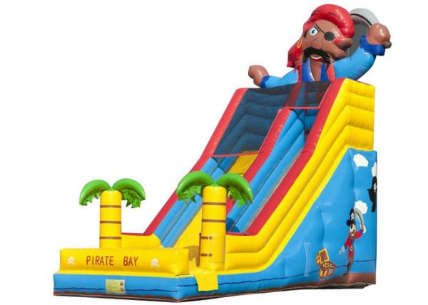 Quality Outdoor Games PirateLarge Inflatable Slide 7.8 * 3.8 * 6.3m 0.55mm Pato Material for sale