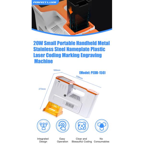 20W Small Handheld Metal Stainless Steel Nameplate Laser Coding Engraving Marking Machine