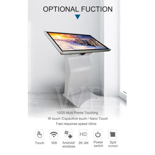 High Definition Android 8.0 CMS Multi Touch Kiosk Silver K Base